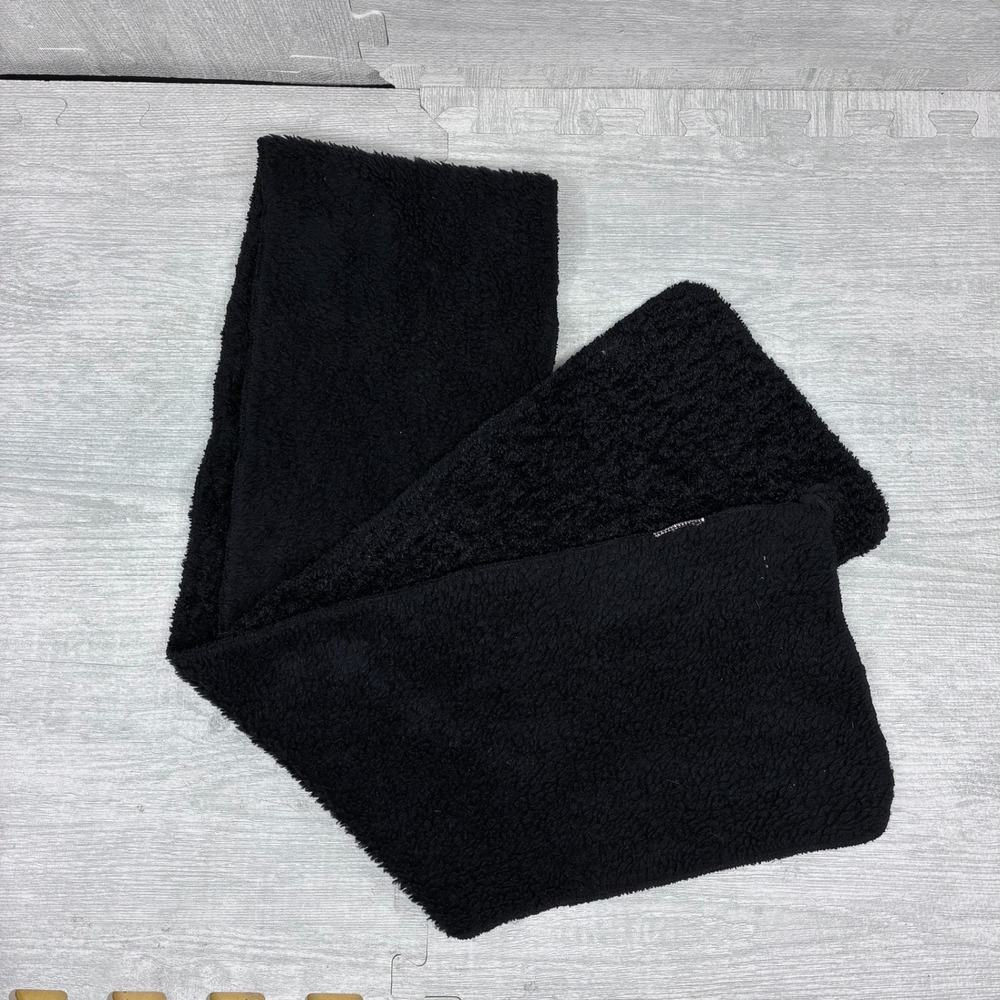 Mountain Hardwear Scarf Women's Black Sherpa Fleece Soft Winter Wrap Embroidered